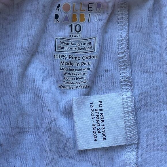 Roller Rabbit Girls Pima Cotton Elephant Printed Long Sleeve 2PC Pajama Set 10 - Picture 12 of 12